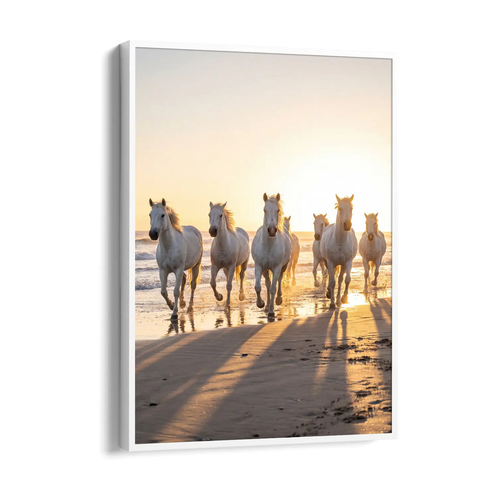 Oceanic Dawn Gallop — 7 Horses Wall Art