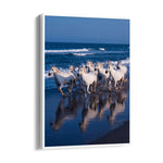 Azure Reflection Gallop - 7 Horses Wall Art