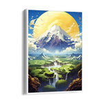 Celestial Summit Waterfall Valley – Landscape Modern Wall Art - Pillow Fights