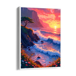 Crimson Tide Coastal Sunset - Landscape Modern Wall Art