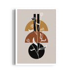 Boho Geometric Floral Contrast - Boho Modern Wall Art