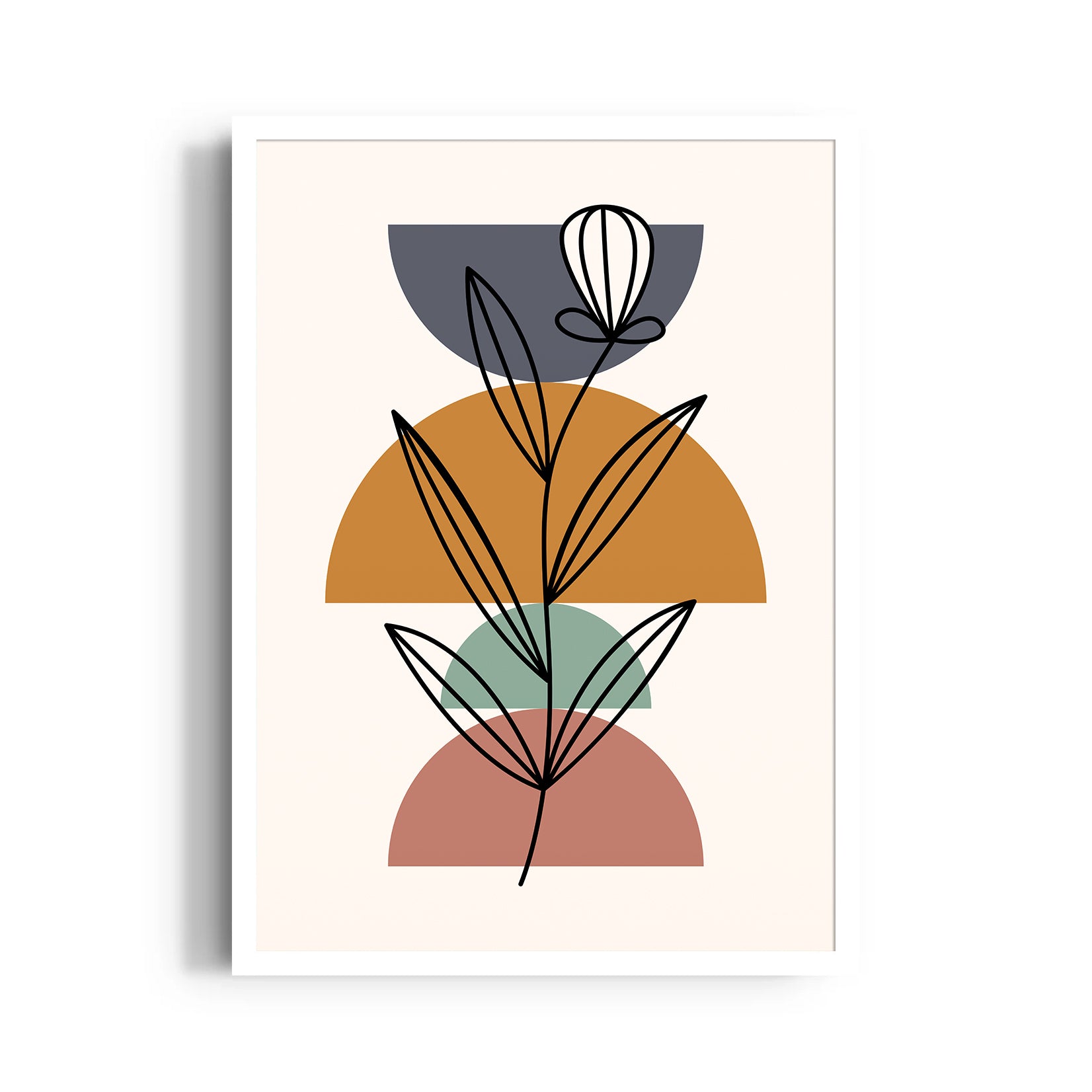 Boho Geometric Botanical Layers ??? Boho Modern Wall Art