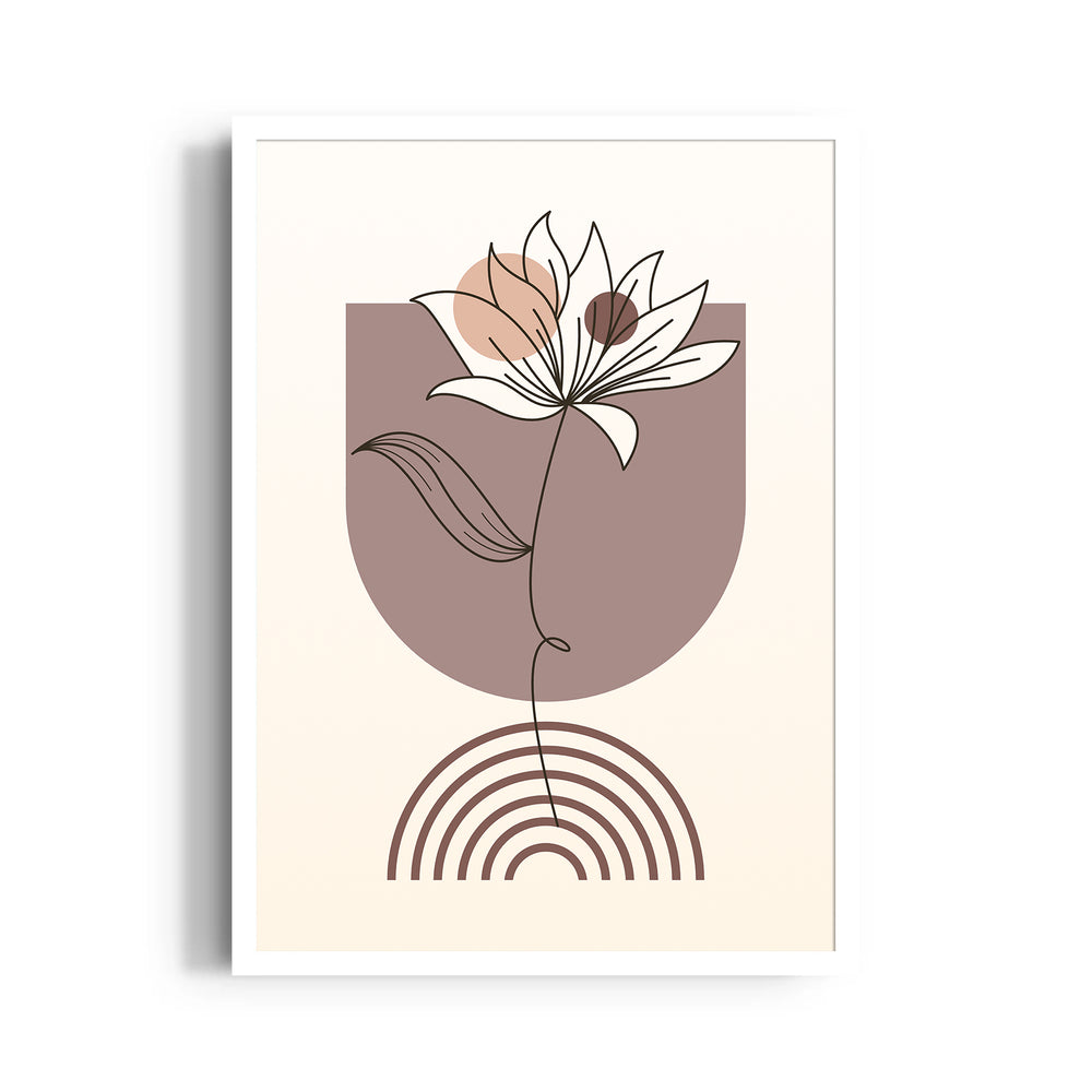Boho Floral Line Harmony - Boho Modern Wall Art