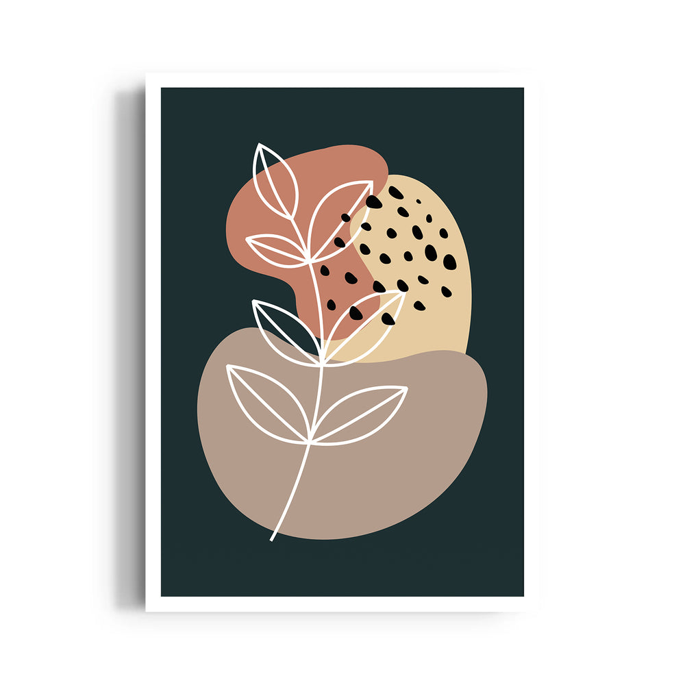 Boho Abstract Botanical Contrast - Boho Modern Wall Art