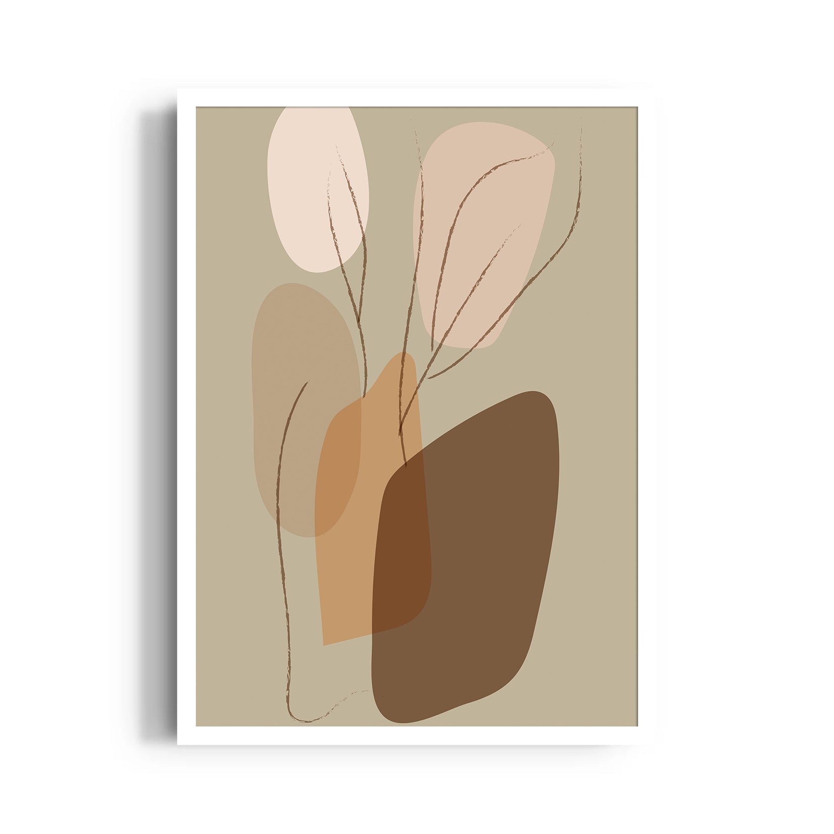 Boho Earthy Abstract Leaves ??? Boho Modern Wall Art