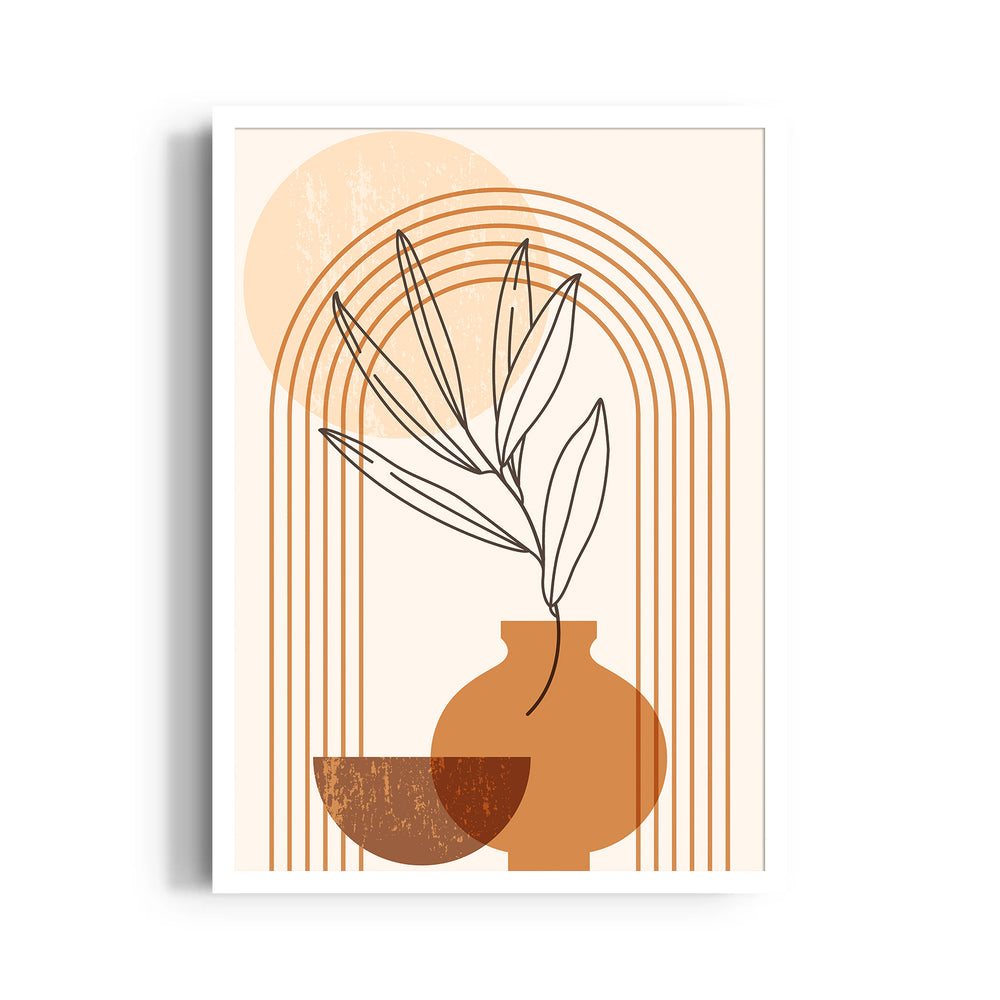 Boho Terracotta Vase Botanical - Boho Modern Wall Art