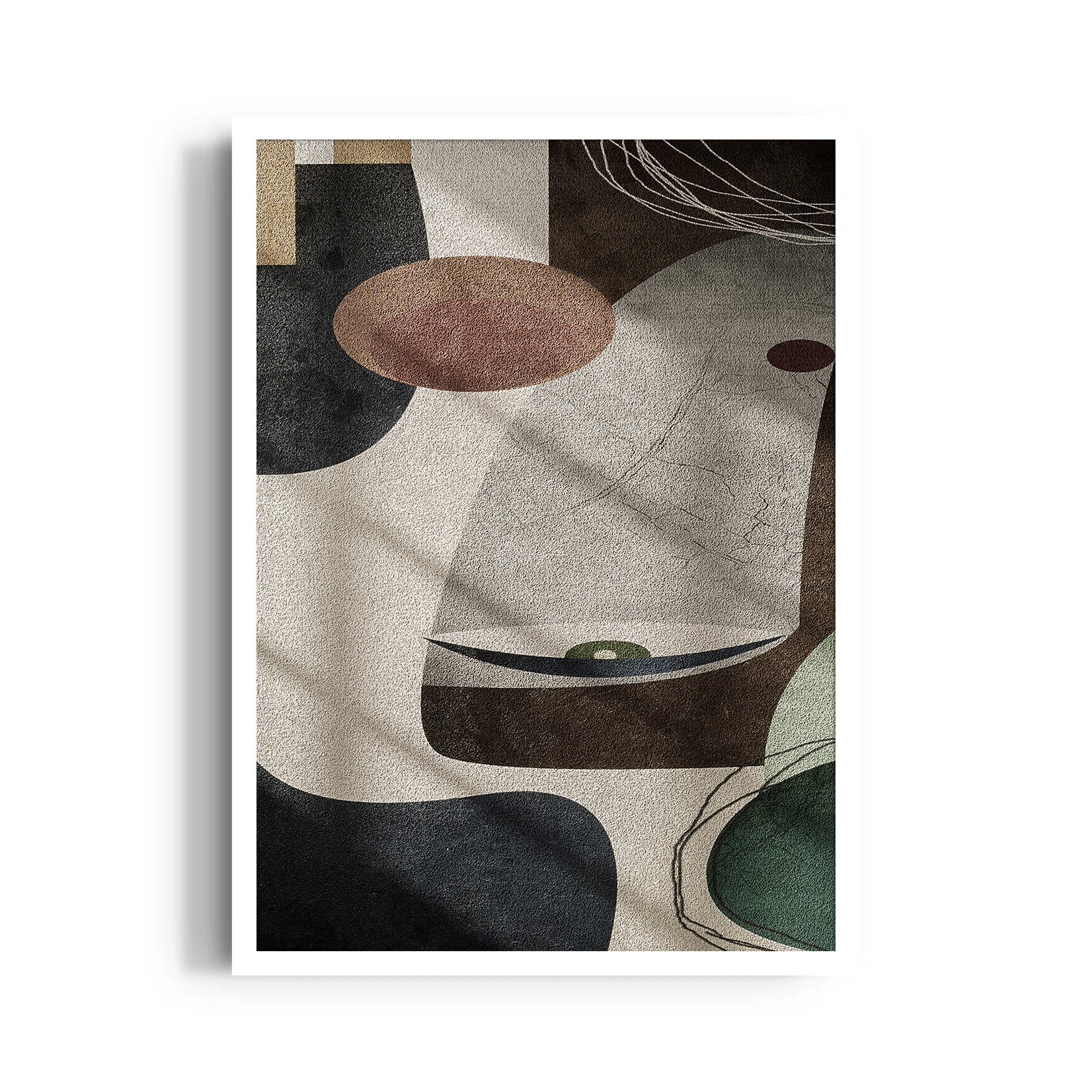 Obsidian Balance Contours - Abstract Modern Art