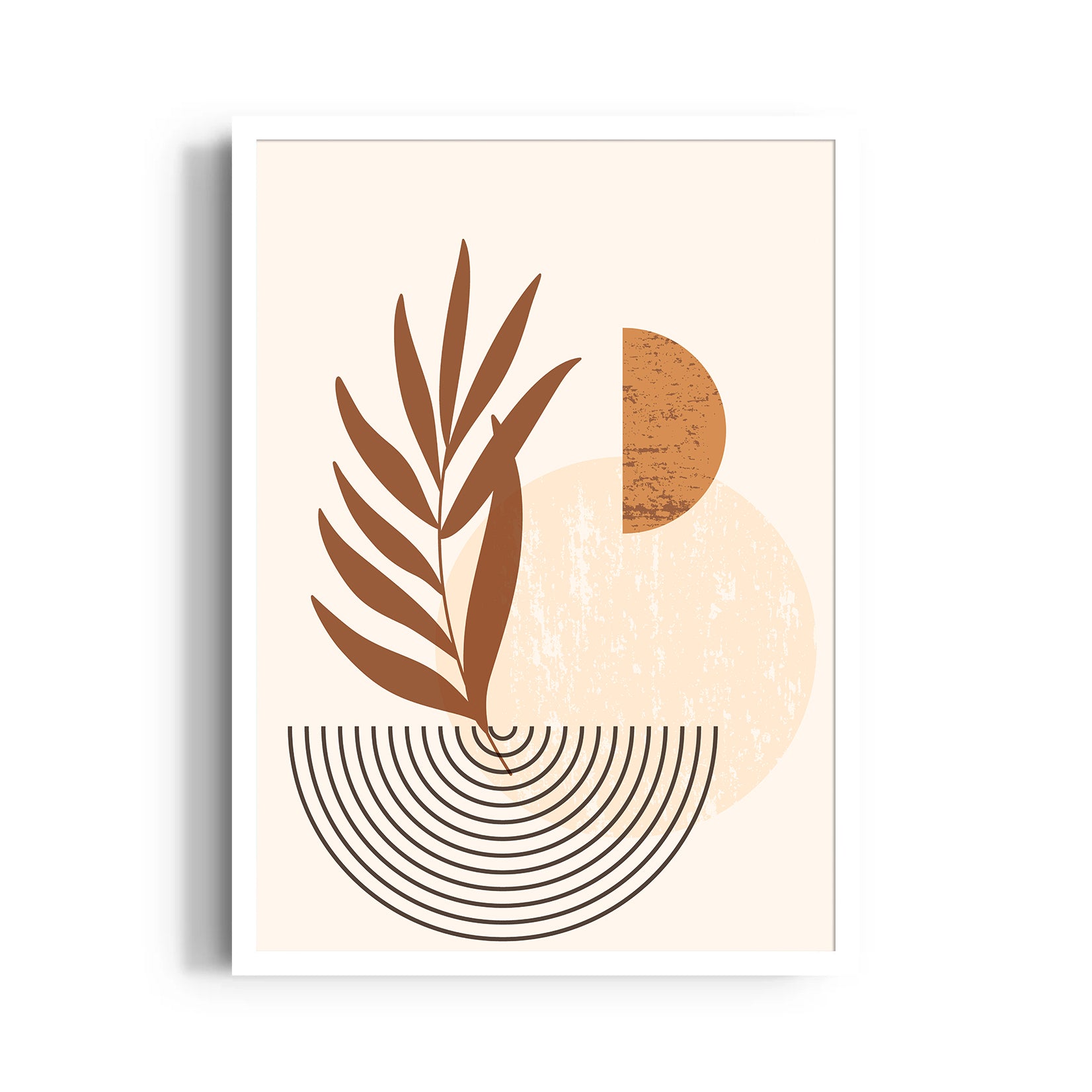 Boho Terracotta Leaf Geometry ??? Boho Modern Wall Art