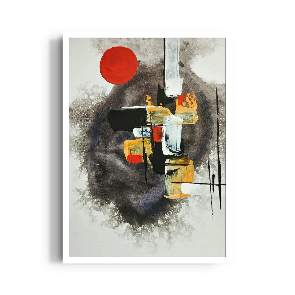 Crimson Halo Construct - Abstract Modern Art