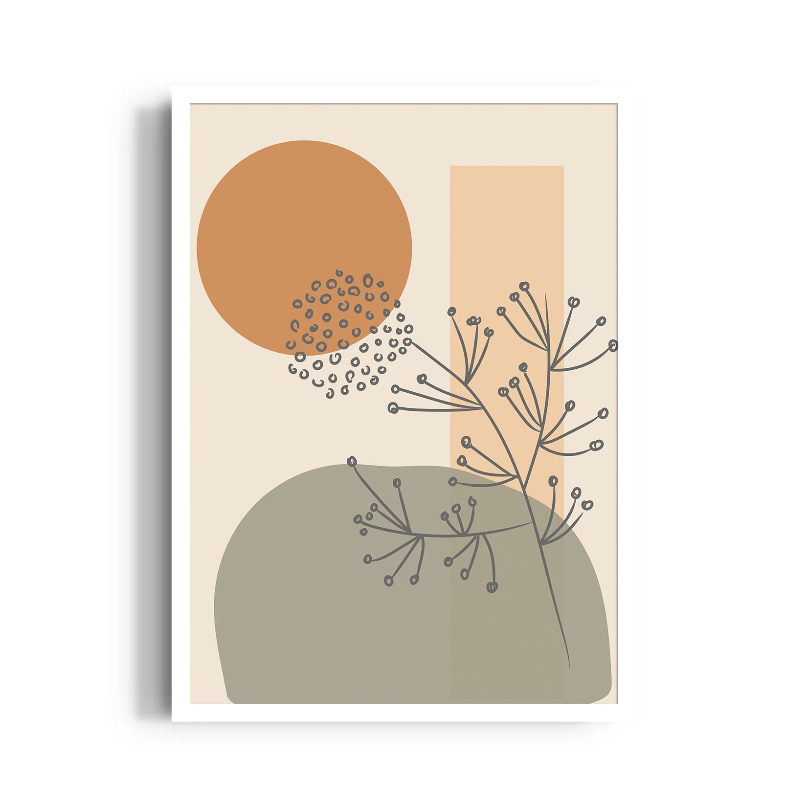 Boho Wildflower Abstract Balance ??? Boho Modern Wall Art