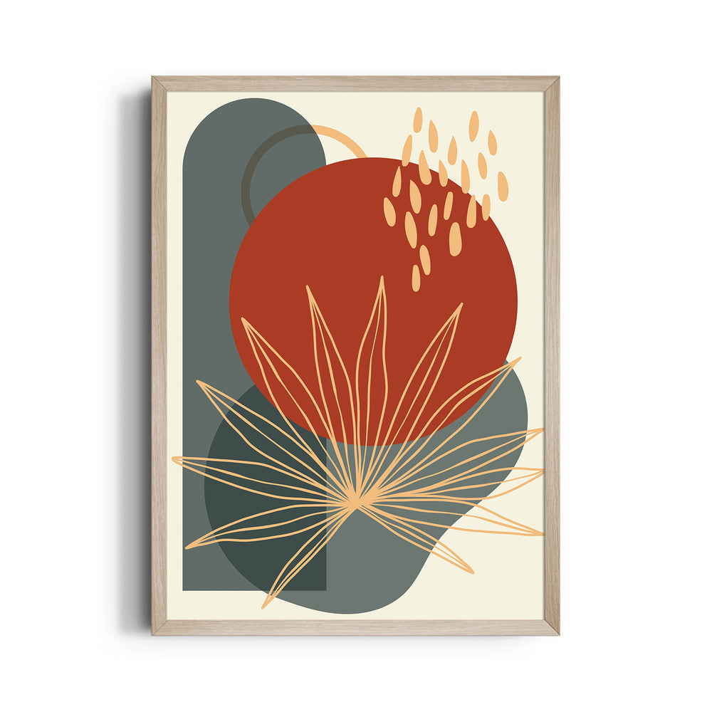 Abstract Boho Floral Sunburst - Boho Modern Wall Art