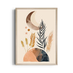 Boho Lunar Botanical Landscape - Boho Modern Wall Art