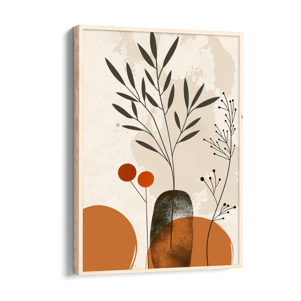 Boho Minimal Botanical Vase – Boho Modern Wall Art