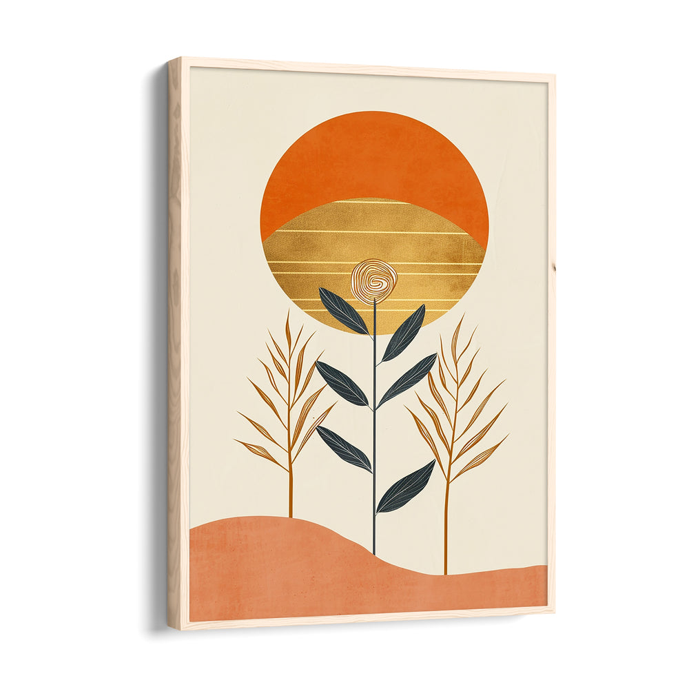 Boho Sunset Botanical Scene ??? Boho Modern Wall Art