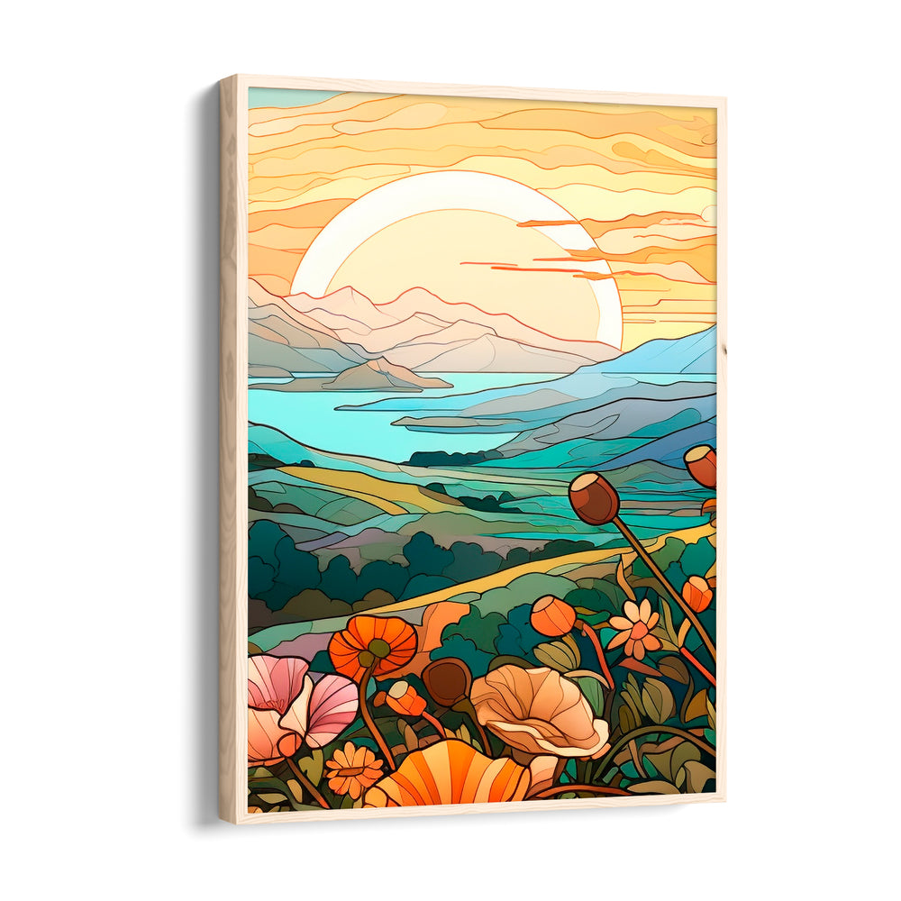 Sunrise Blossom Valley - Landscape Modern Wall Art