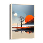 Twin Suns Silent Lake - Landscape Modern Wall Art