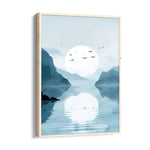Silent Moonlake Mist – Landscape Modern Wall Art - Pillow Fights
