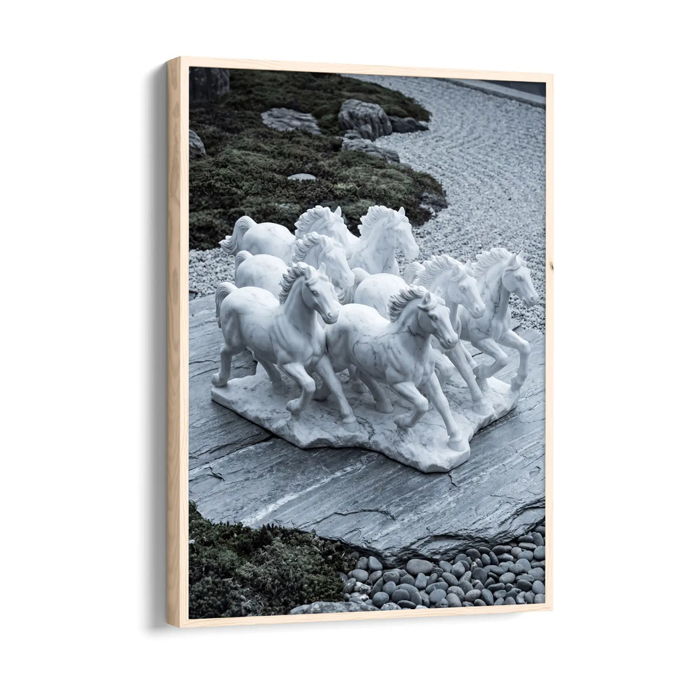 Marble Zen Gallop - 7 Horses Wall Art