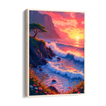 Crimson Tide Coastal Sunset - Landscape Modern Wall Art
