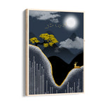Moonlit Golden Valley – Landscape Modern Wall Art - Pillow Fights