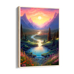 Eternal Sunrise Valley River - Landscape Modern Wall Art