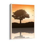 Amber Horizon Lone Tree – Landscape Modern Wall Art - Pillow Fights
