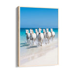 Azure Shoreline Sprint — 7 Horses Vastu Art