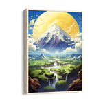 Celestial Summit Waterfall Valley – Landscape Modern Wall Art - Pillow Fights
