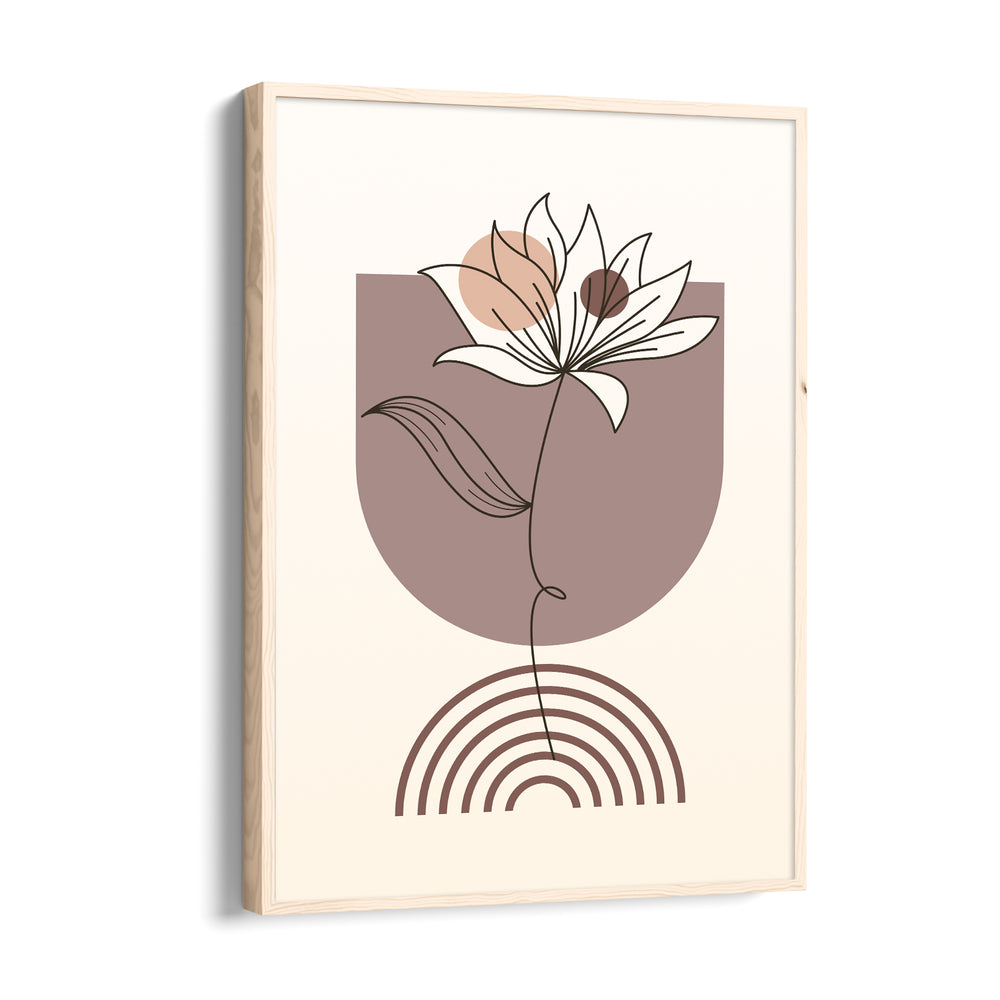 Boho Floral Line Harmony - Boho Modern Wall Art
