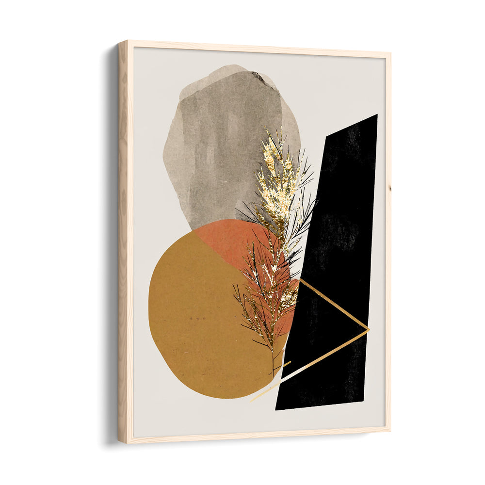 Golden Obsidian Botanical Fusion – Abstract Modern Art