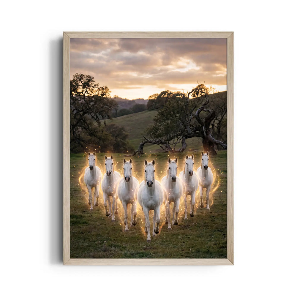 Divine Meadow Surge — 7 Horses Vastu Art
