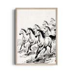 Zen Brushwork Gallop — 7 Horses Vastu Art