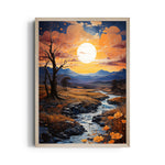 Golden Autumn River Valley - Landscape Modern Wall Art