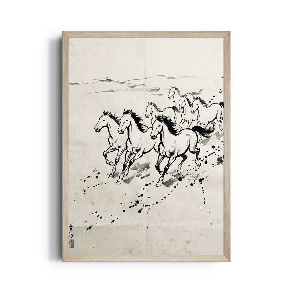 Ink Wash Heritage — 7 Horses Vastu Art
