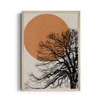 Amber Sun Bare Tree – Landscape Modern Wall Art