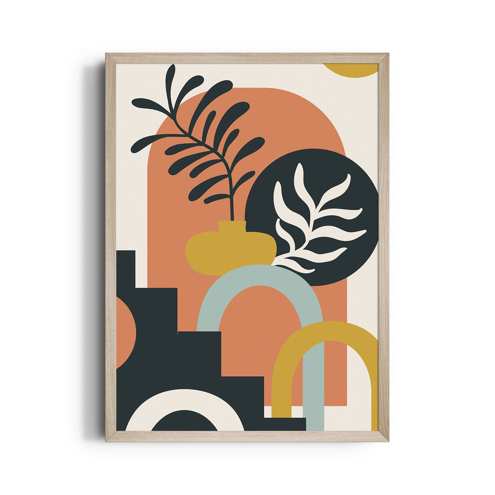 Sunset Arch Botanical Geometry - Abstract Modern Art - Pillow Fights