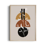 Boho Geometric Floral Contrast - Boho Modern Wall Art