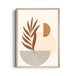 Boho Terracotta Leaf Geometry - Boho Modern Wall Art