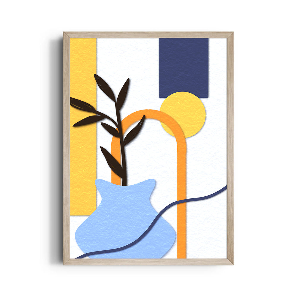 Azure Arch Botanical Contrast - Abstract Modern Art