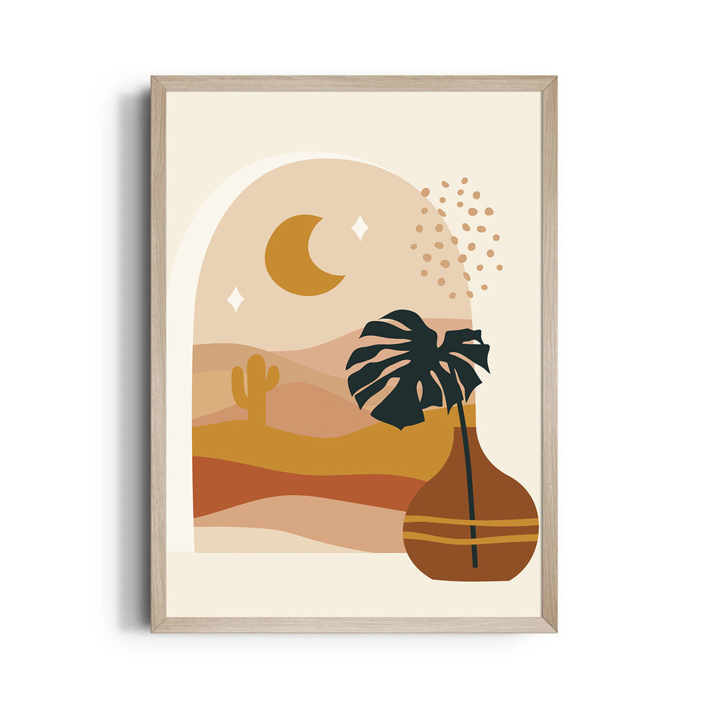 Boho Desert Nightscape - Boho Modern Wall Art