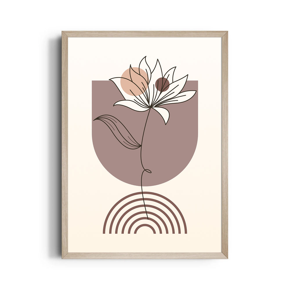Boho Floral Line Harmony - Boho Modern Wall Art