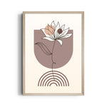 Boho Floral Line Harmony - Boho Modern Wall Art