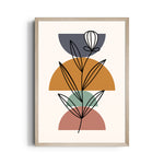 Boho Geometric Botanical Layers - Boho Modern Wall Art