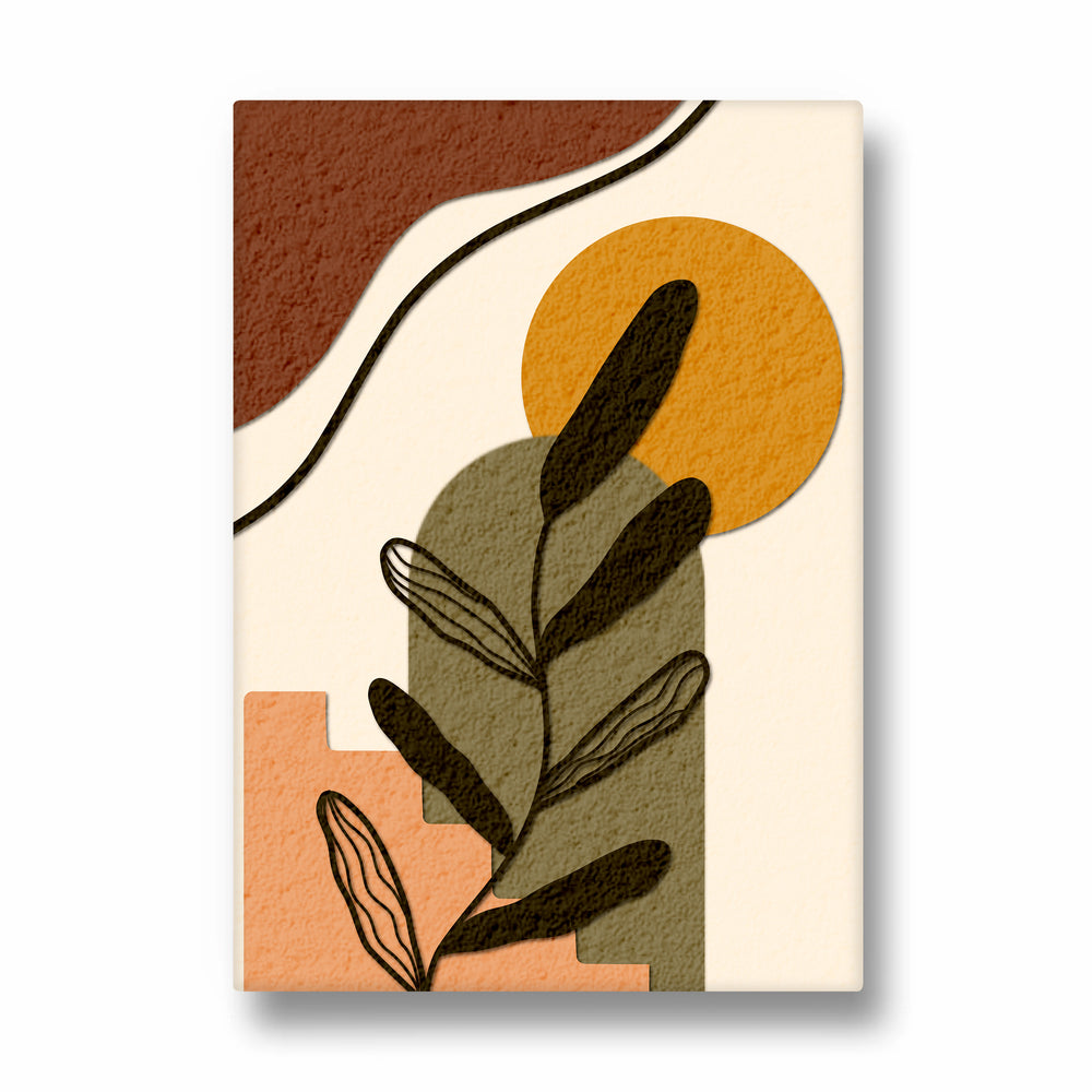 Textured Abstract Botanical Arch - Boho Modern Wall Art