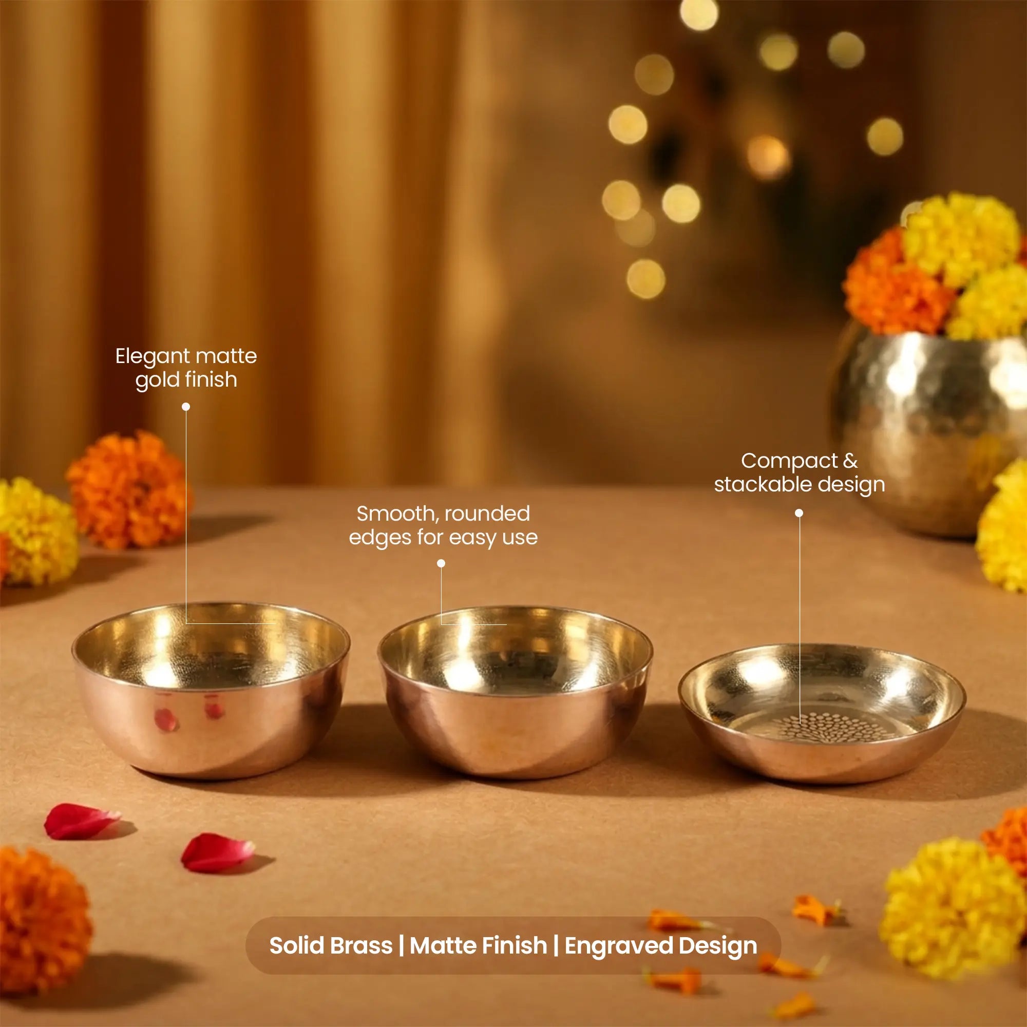 The Rajwada Royal Brass Bhojan Thali Set