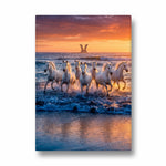 Majestic Shoreline Sprint - 7 Horses Wall Art