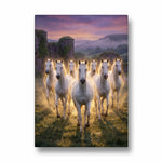 Golden Aura Victory — 7 Horses Vastu Art