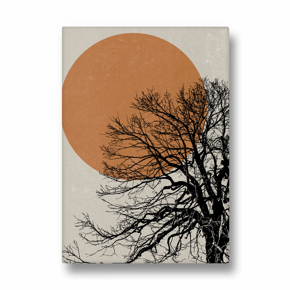 Amber Sun Bare Tree – Landscape Modern Wall Art