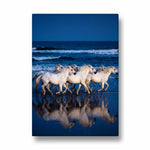 Cobalt Wave Gallop - 7 Horses Wall Art