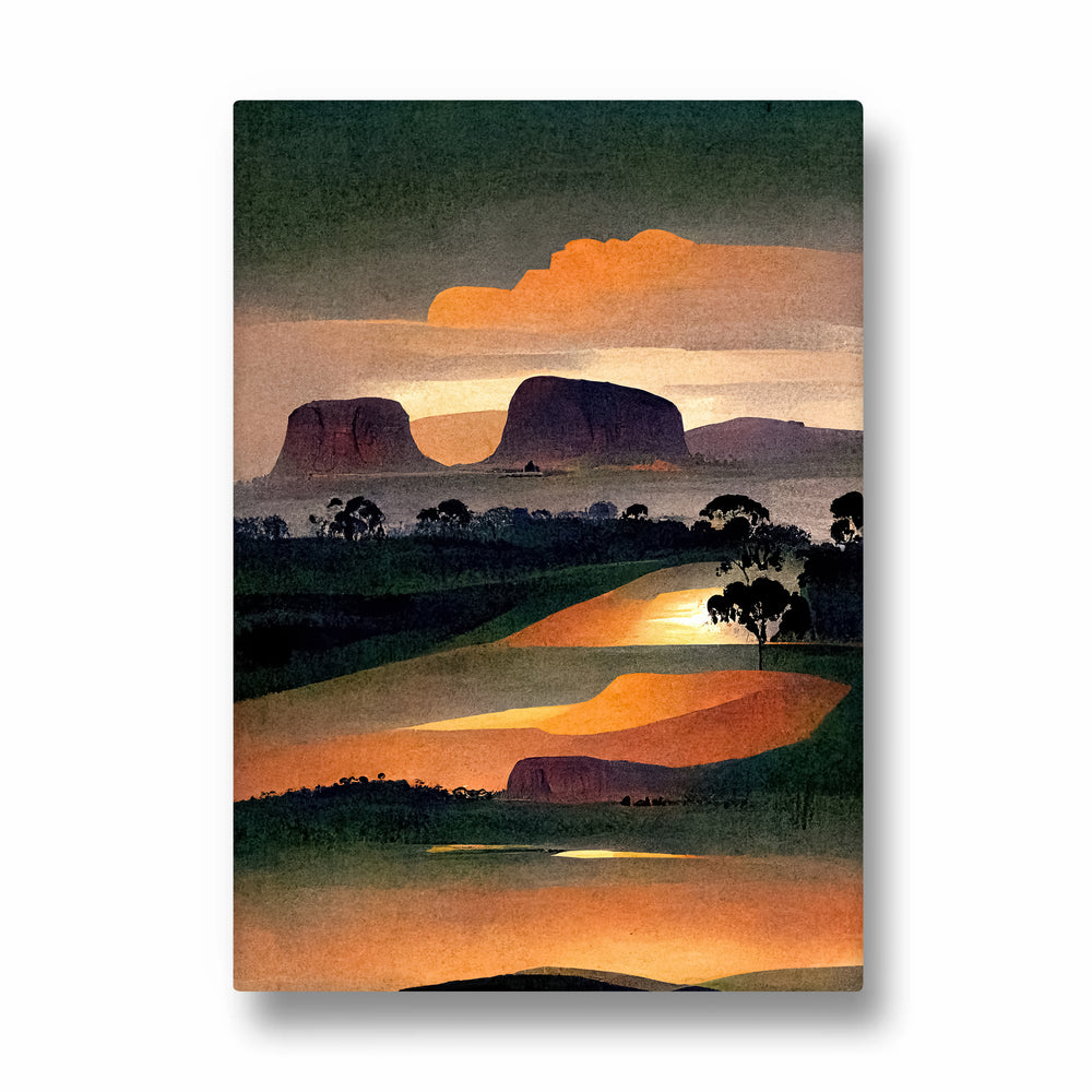 Amber Mesa Sunset – Landscape Modern Wall Art